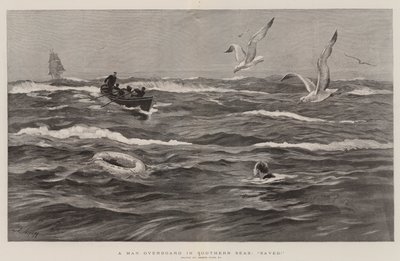 Un hombre al agua en los mares del sur, ¡Salvado! de Joseph Nash